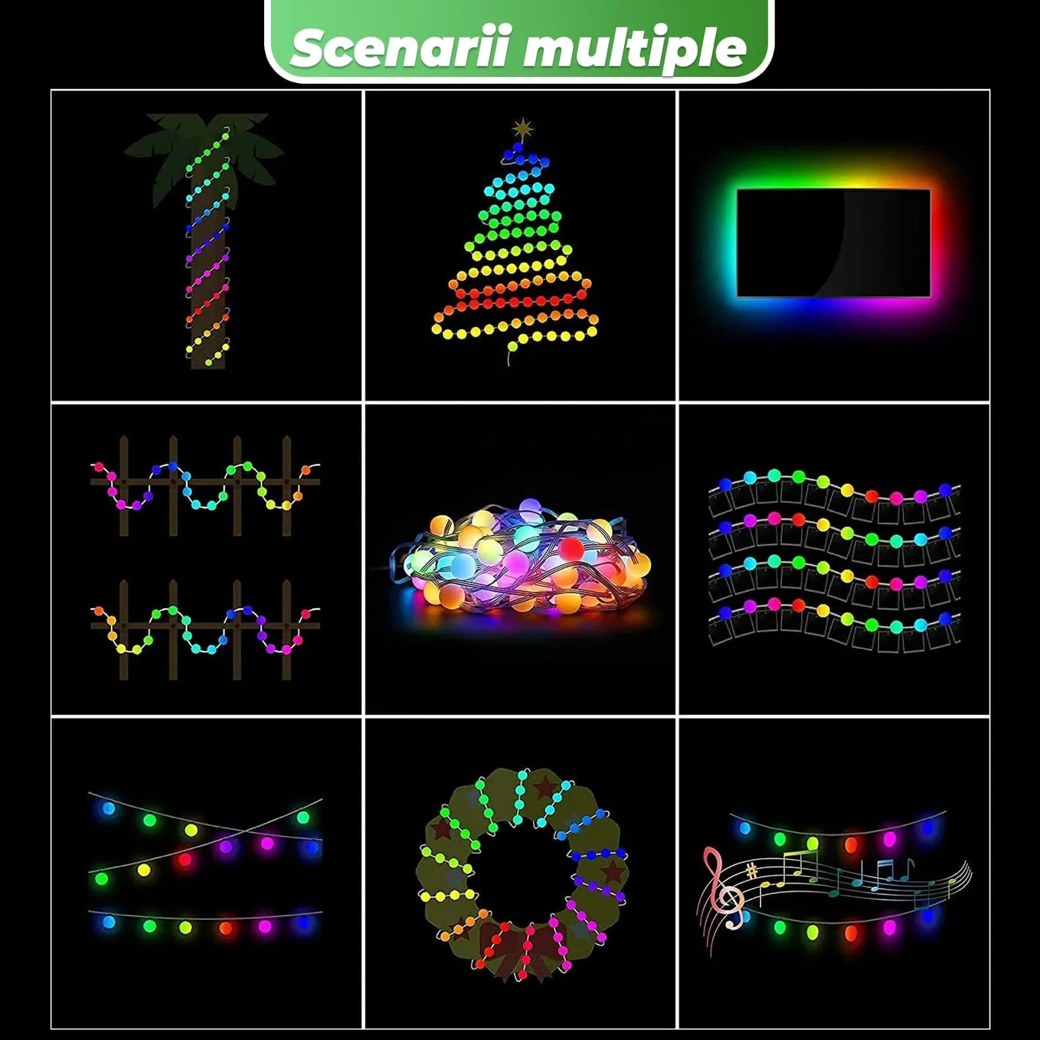 Timebox Instalatie LED Craciun Smart 3m 25 LED USB Multicolor