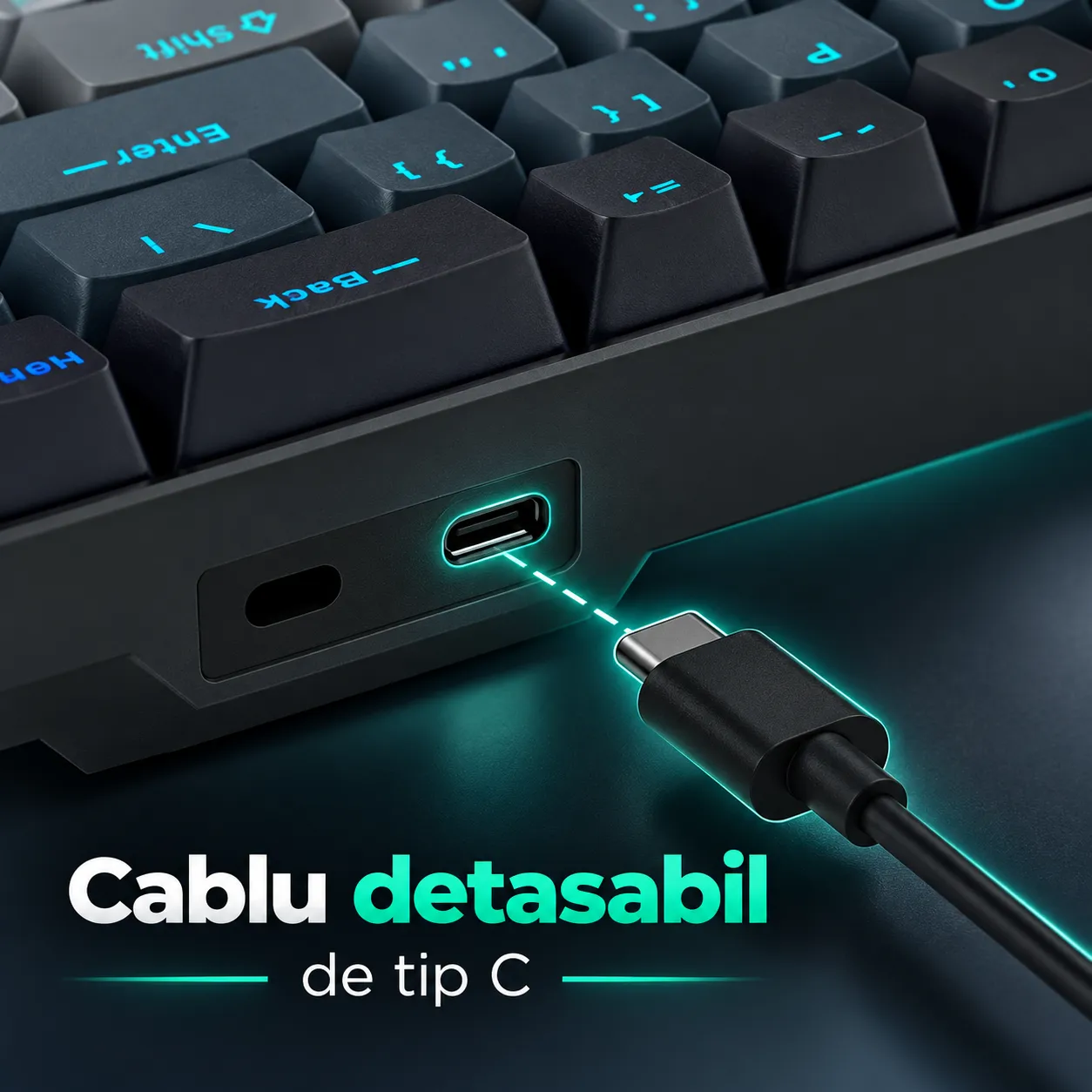 Timebox 60% tastatura gaming mecanica RGB 68 taste