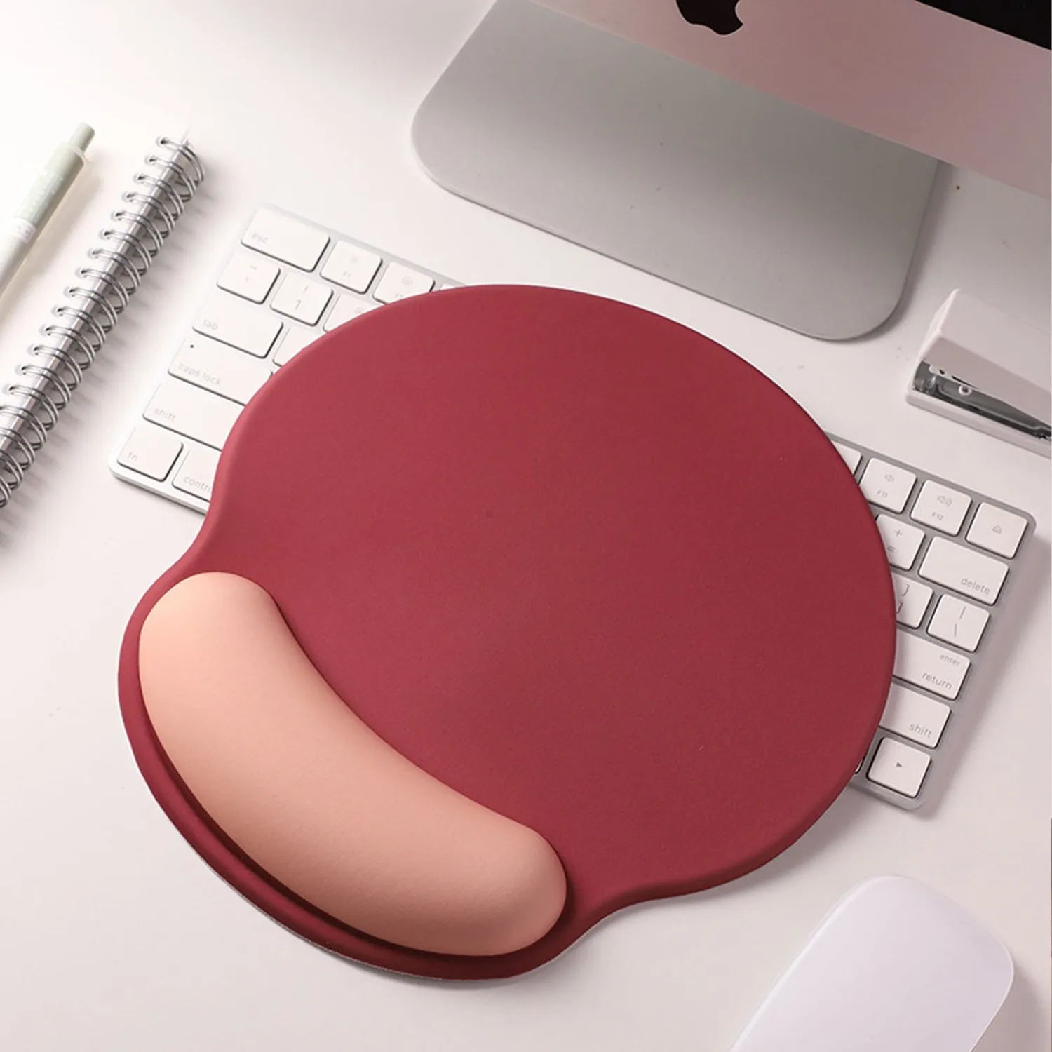 Timebox Mousepad ergonomic spumă memorie roșu wrist rest