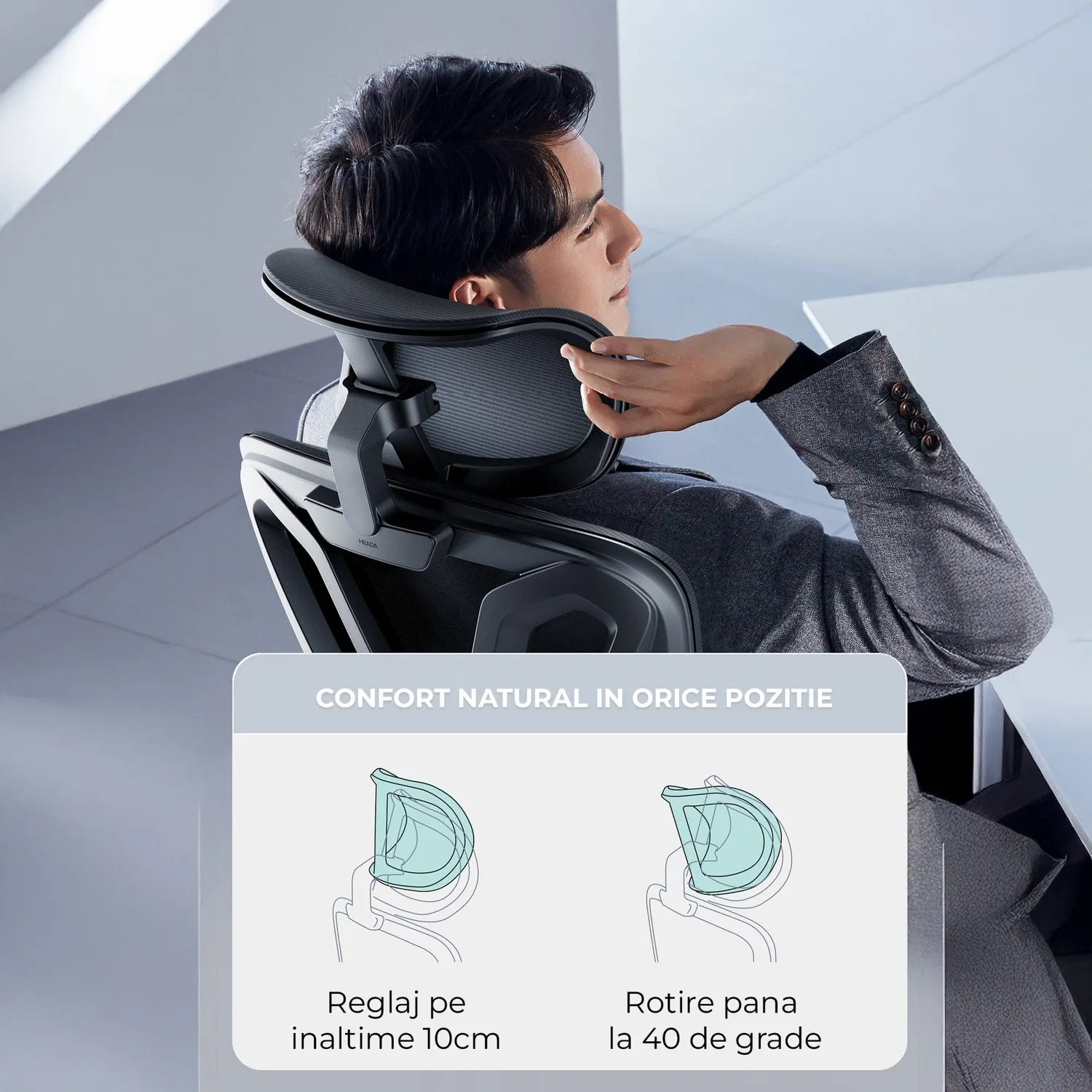 Timebox Ergonomic Scaun Birou Reclinabil Negru Mesh 360