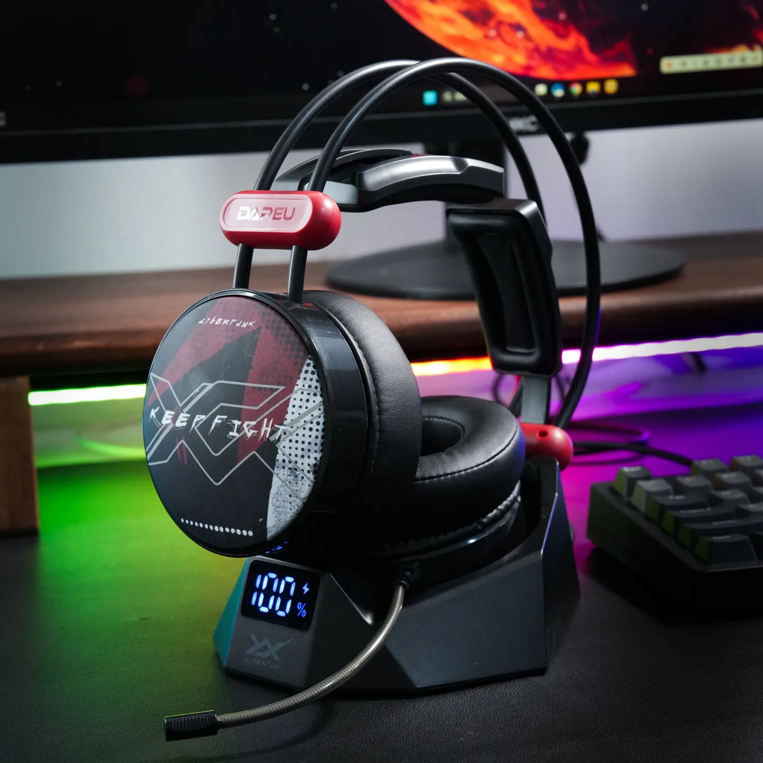 Dareu EH722X Ultra casti gaming wireless negru 60 ore