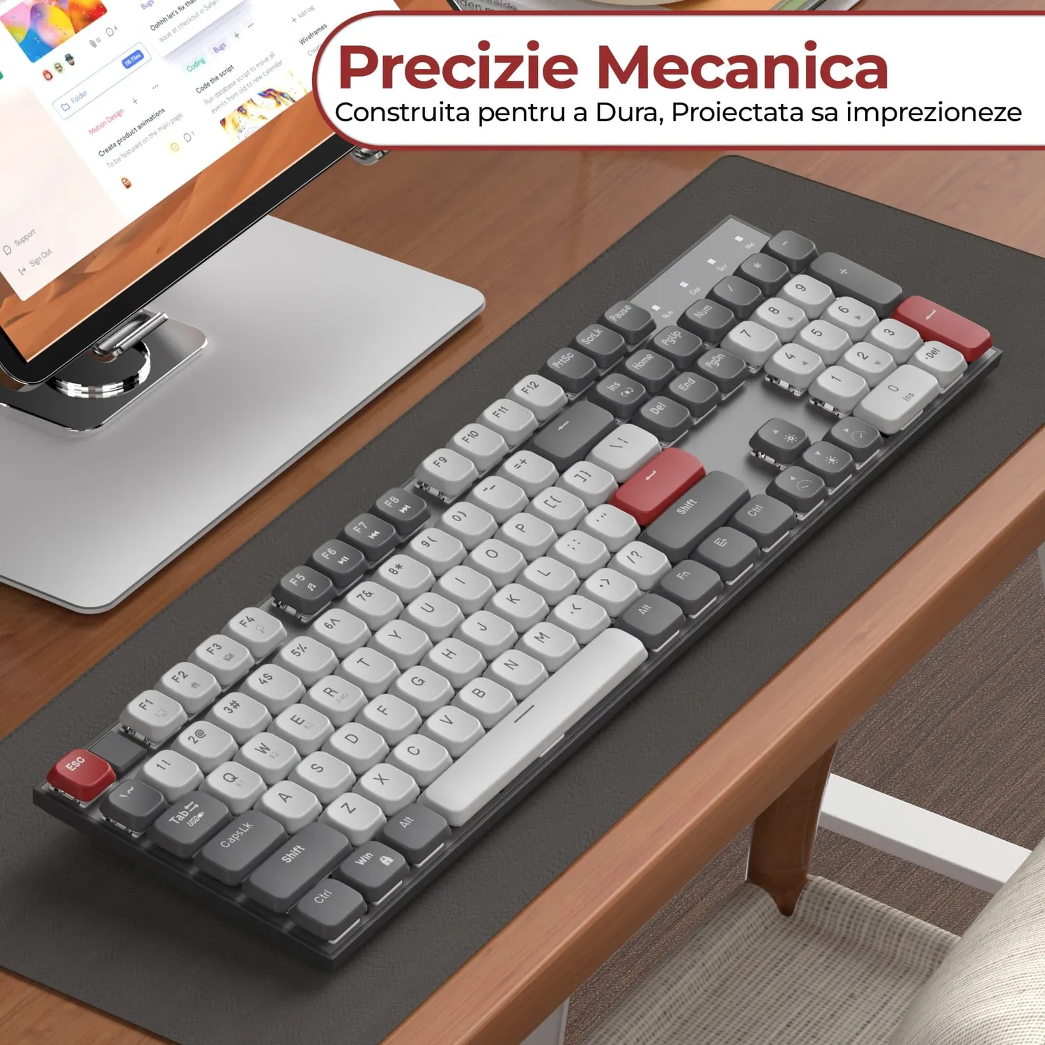 Timebox Brown Switch tastatura mecanica wireless gri RGB