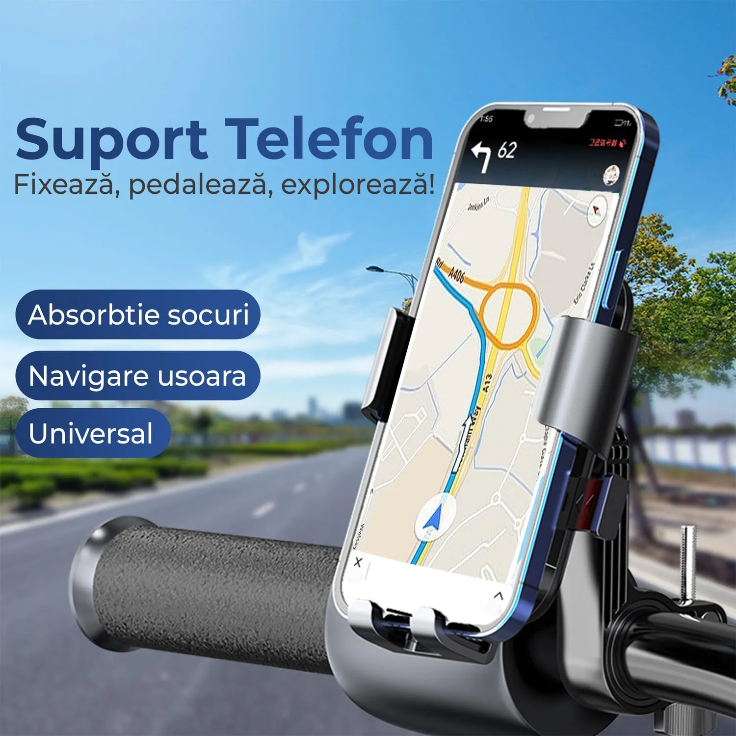 Timebox suport husa telefon bicicleta negru 360 grade