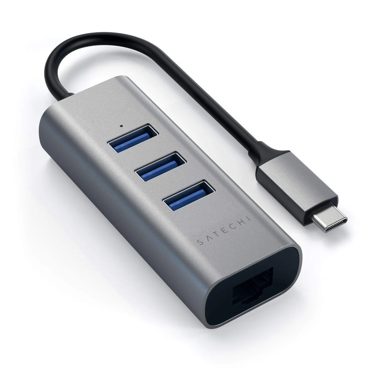 Satechi Type-C hub USB 2-in-1 Ethernet argintiu