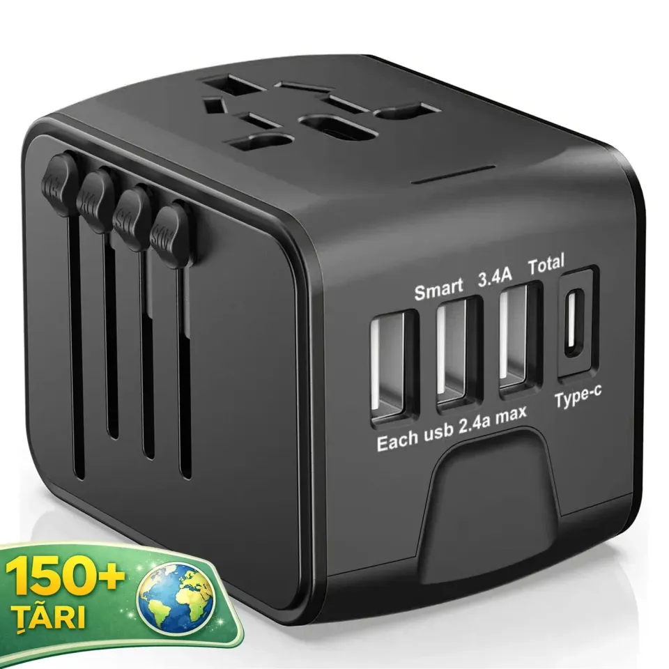 Timebox Adaptor Universal Calatorie 3 USB Type-C Negru