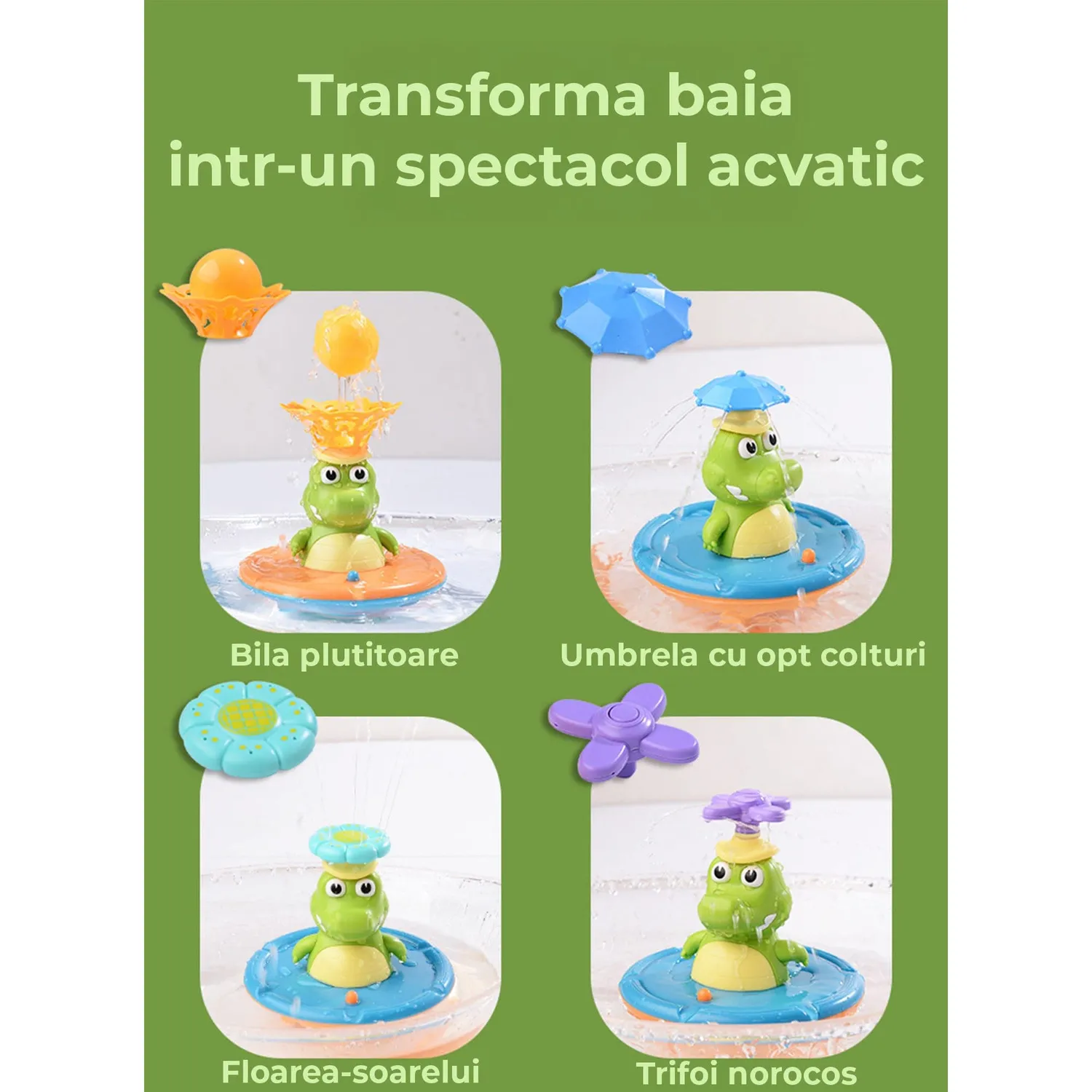 Timebox Jucarie Baie Crocodil Dus 3-7 ani Pulverizare