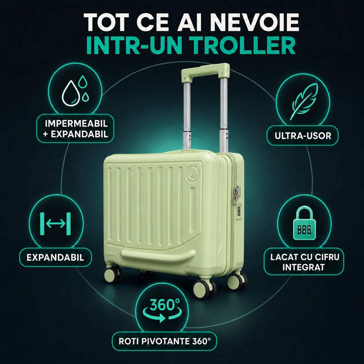 Timebox troler Copii Ride-On 20 44x21x43cm verde matcha