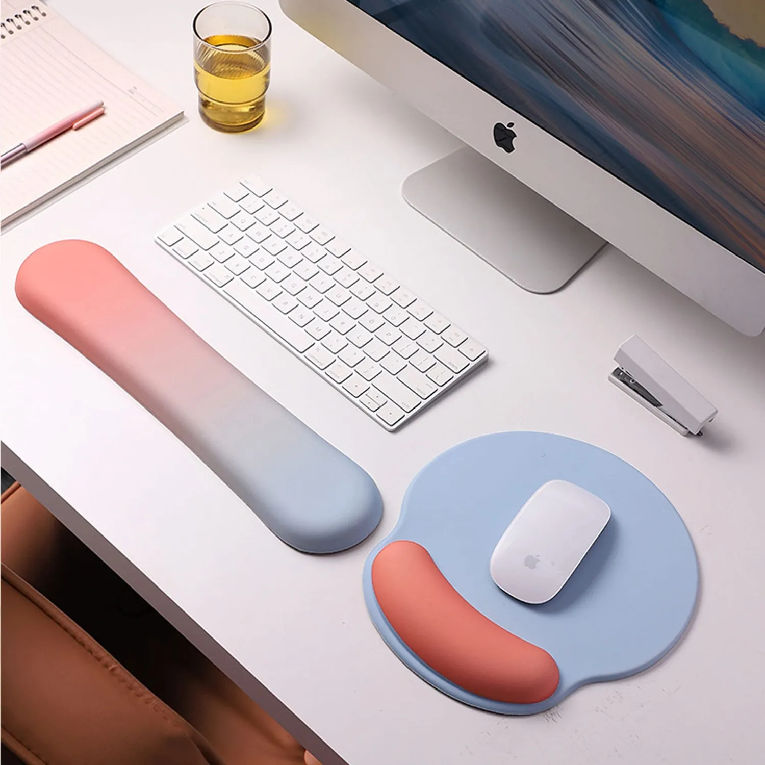 Timebox Mousepad Ergonomic Spuma Memorie Albastru