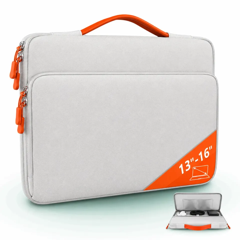 Timebox geanta laptop 13-16 inch bej impermeabila