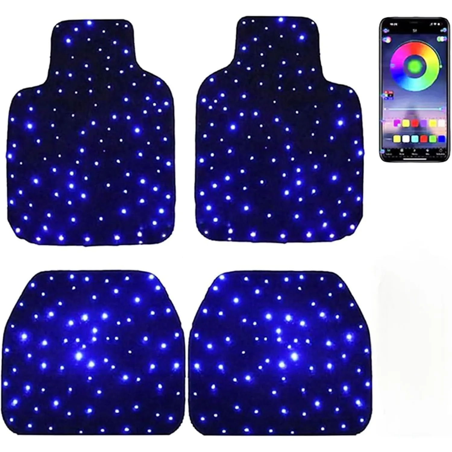 Timebox covorase auto LED RGB negre waterproof lavabile