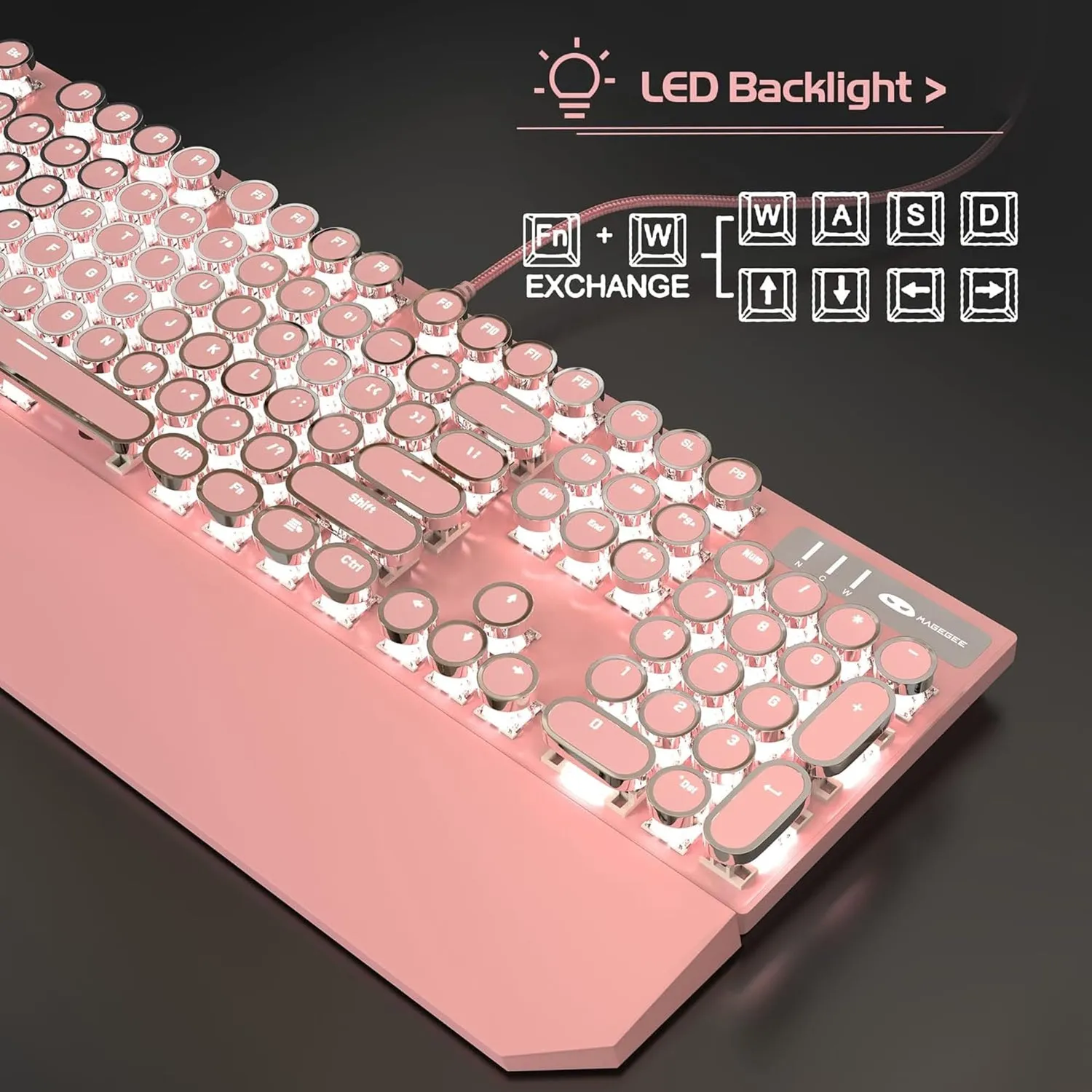 Timebox Blue Switch tastatura mecanica gaming LED roz