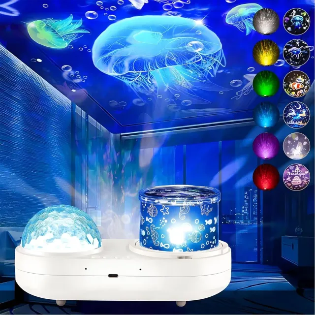 Timebox Lampa Proiectie Copii 3W USB Alba Telecomanda