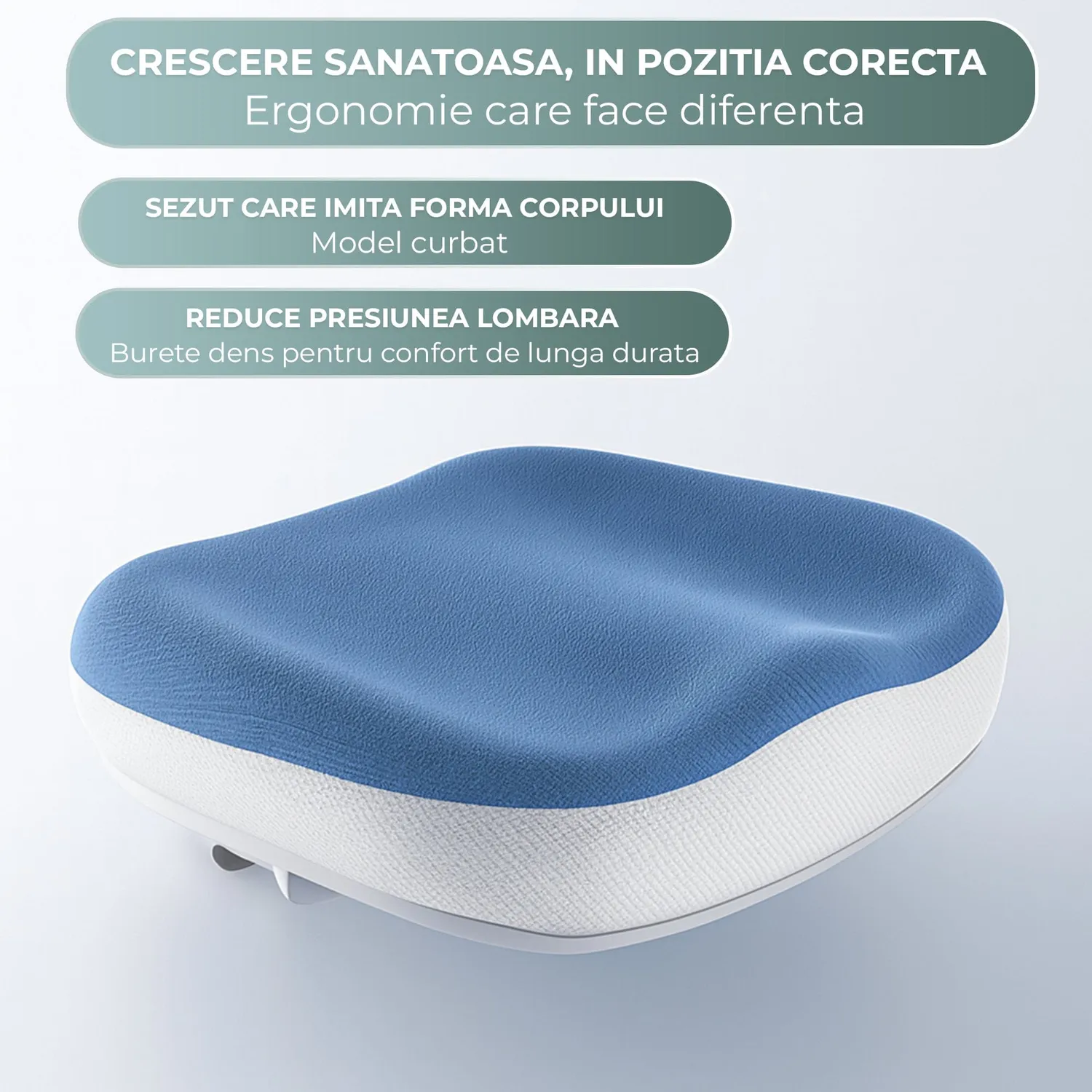 Timebox Scaun Ergonomic Copii 3-12 Ani Albastru