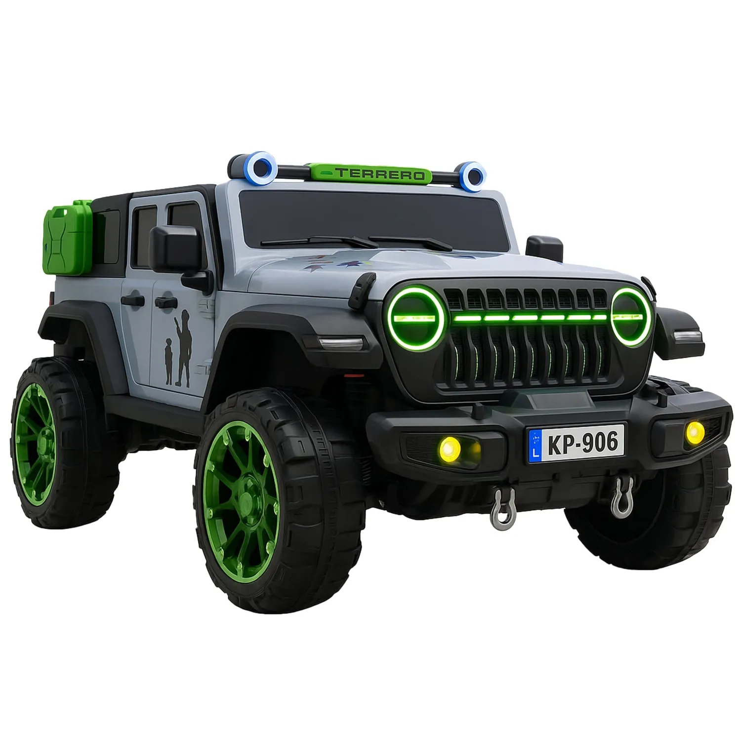 Timebox Jeep Wrangler 4x4 masinuta electrica Negru/Verde off-road