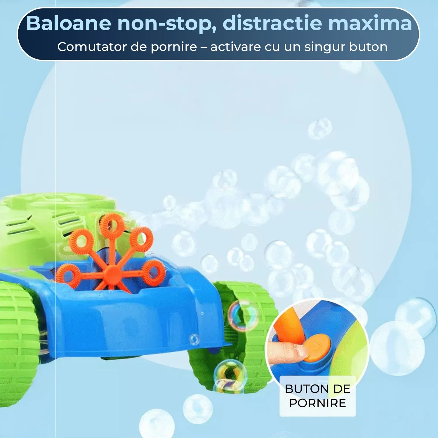 Timebox masina tuns gazon baloane copii multicolor