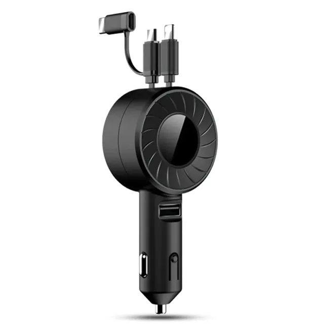 Timebox Super Fast Charge 3 în 1 încărcător auto negru rapid