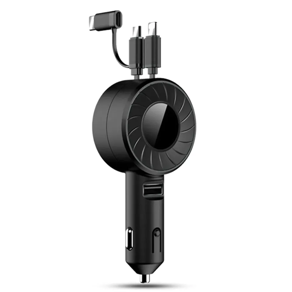 Timebox Super Fast Charge 3 în 1 încărcător auto negru rapid