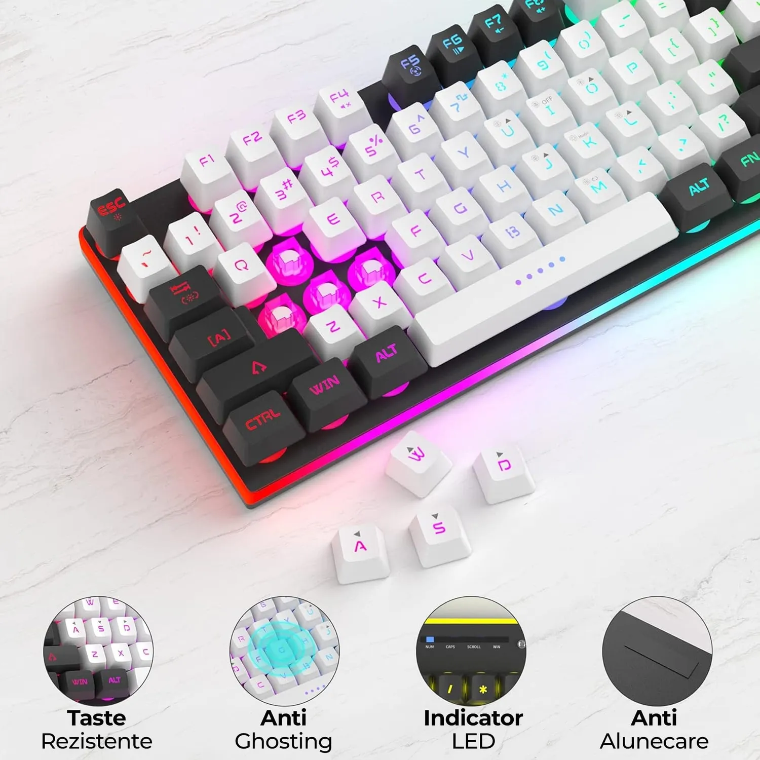 Timebox 104 kit tastatura + mouse gaming RGB negru silentios