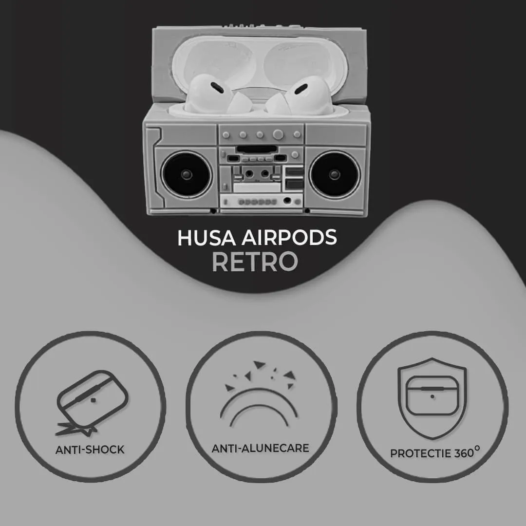 Timebox Husa protectie AirPods Pro Retro antisoc