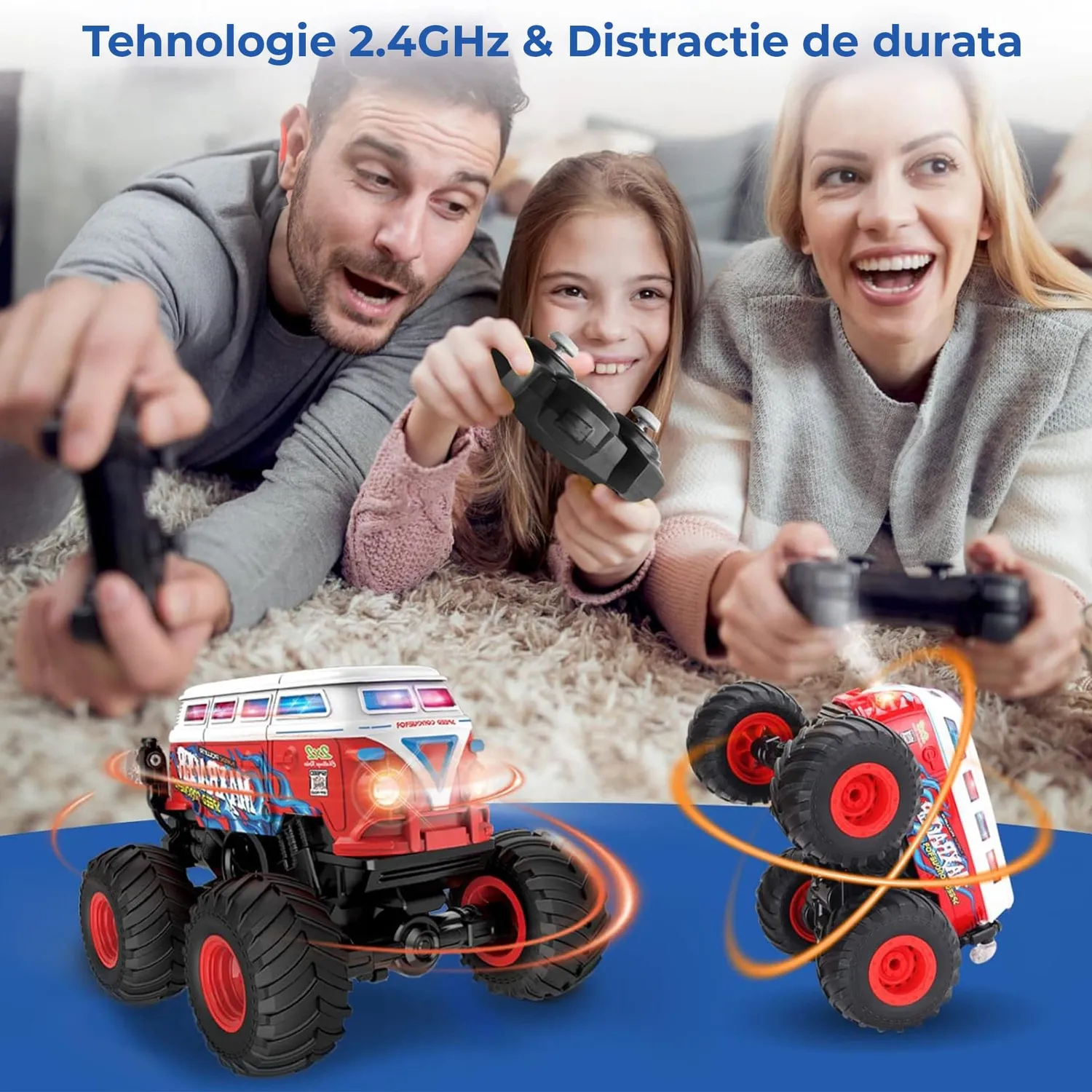 Timebox masina telecomanda 1:20 4x4 autobuz scolar rosu