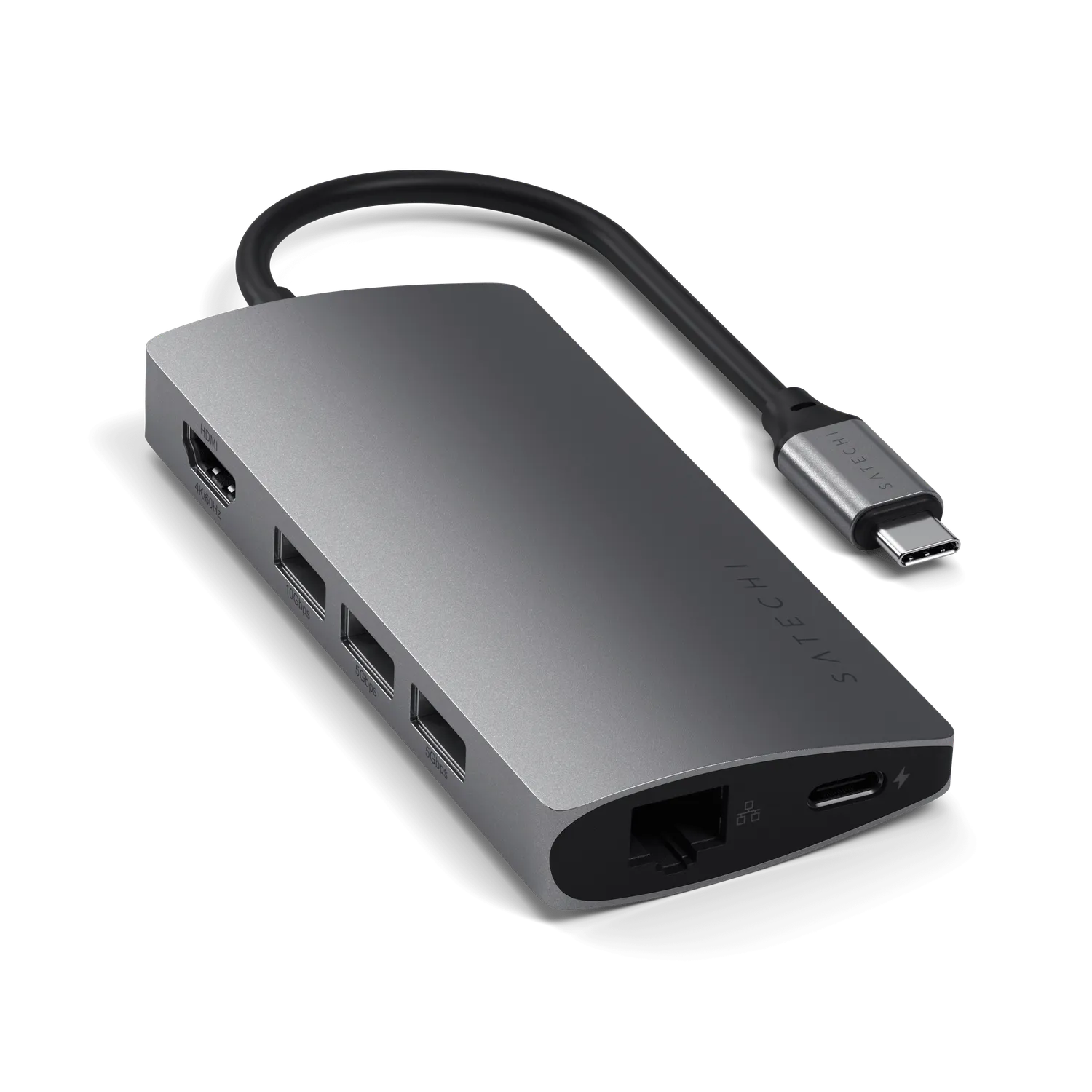 Satechi Multi-Port adaptor USB-C 4K Ethernet V2 gri