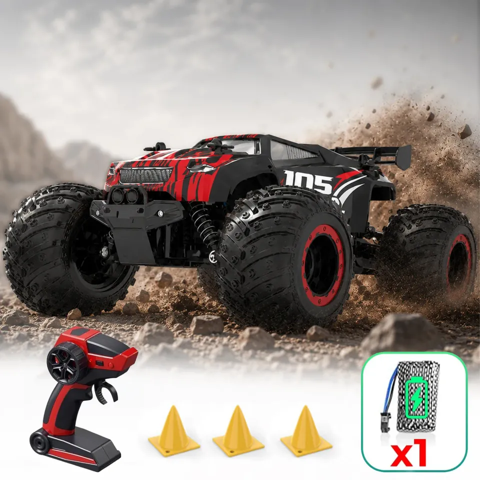 Timebox Monster Truck masina RC 20 km/h 4WD negru-rosu