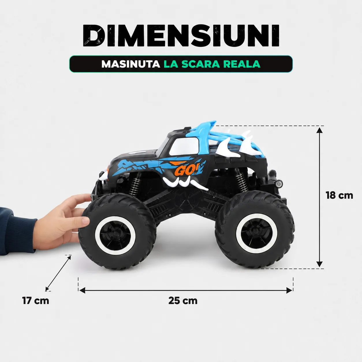 Timebox 1:16 masinuta RC 4x4 Monster Truck negru-albastru