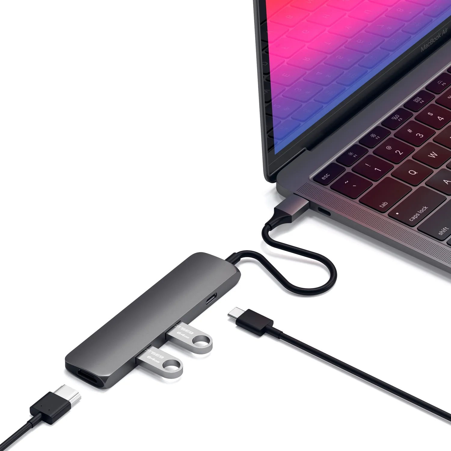 Satechi Type-C Slim Multi-Port Adapter 4K adaptor USB-C auriu HDMI