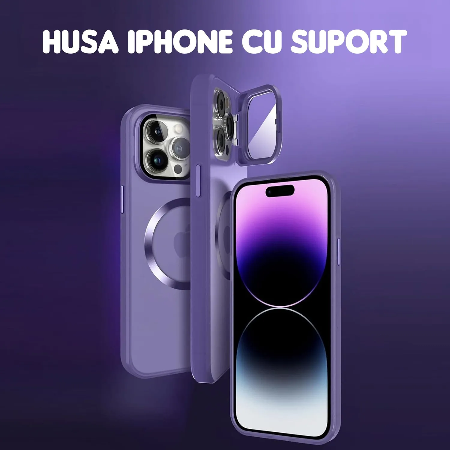 Timebox Husa iPhone 15 Pro Max Magsafe Mov Stand