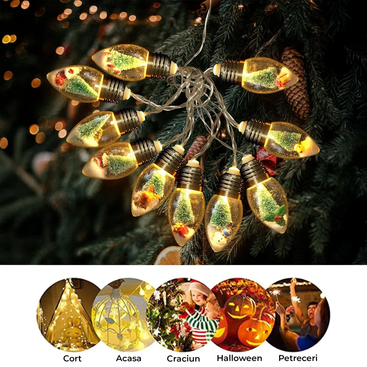 Timebox Instalatie Craciun Snow Globe 2m 10 LED interior exterior