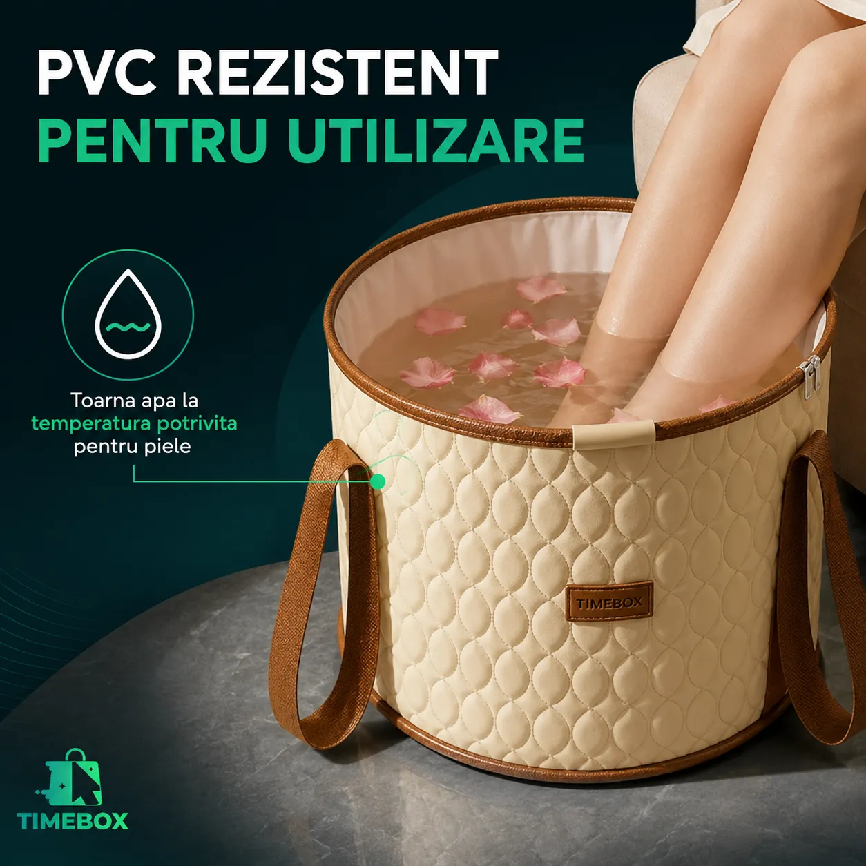 Timebox SPA cada pliabila picioare bej inalta