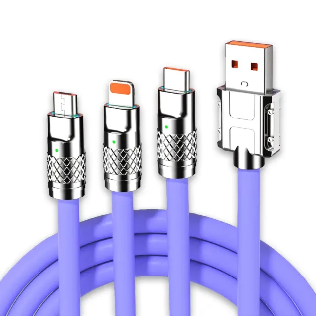 Timebox 3 în 1 cablu date mov 120W 1,2m rapid