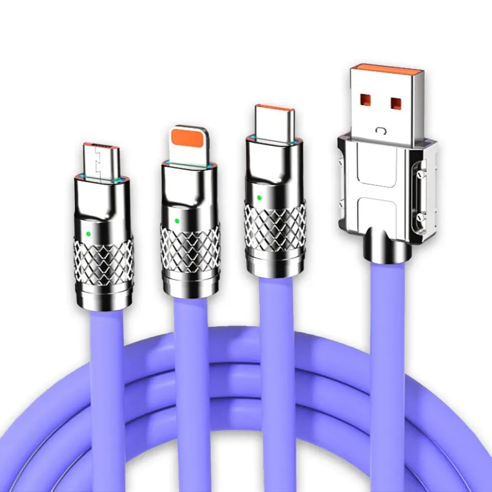 Timebox 3 în 1 cablu date mov 120W 1,2m rapid