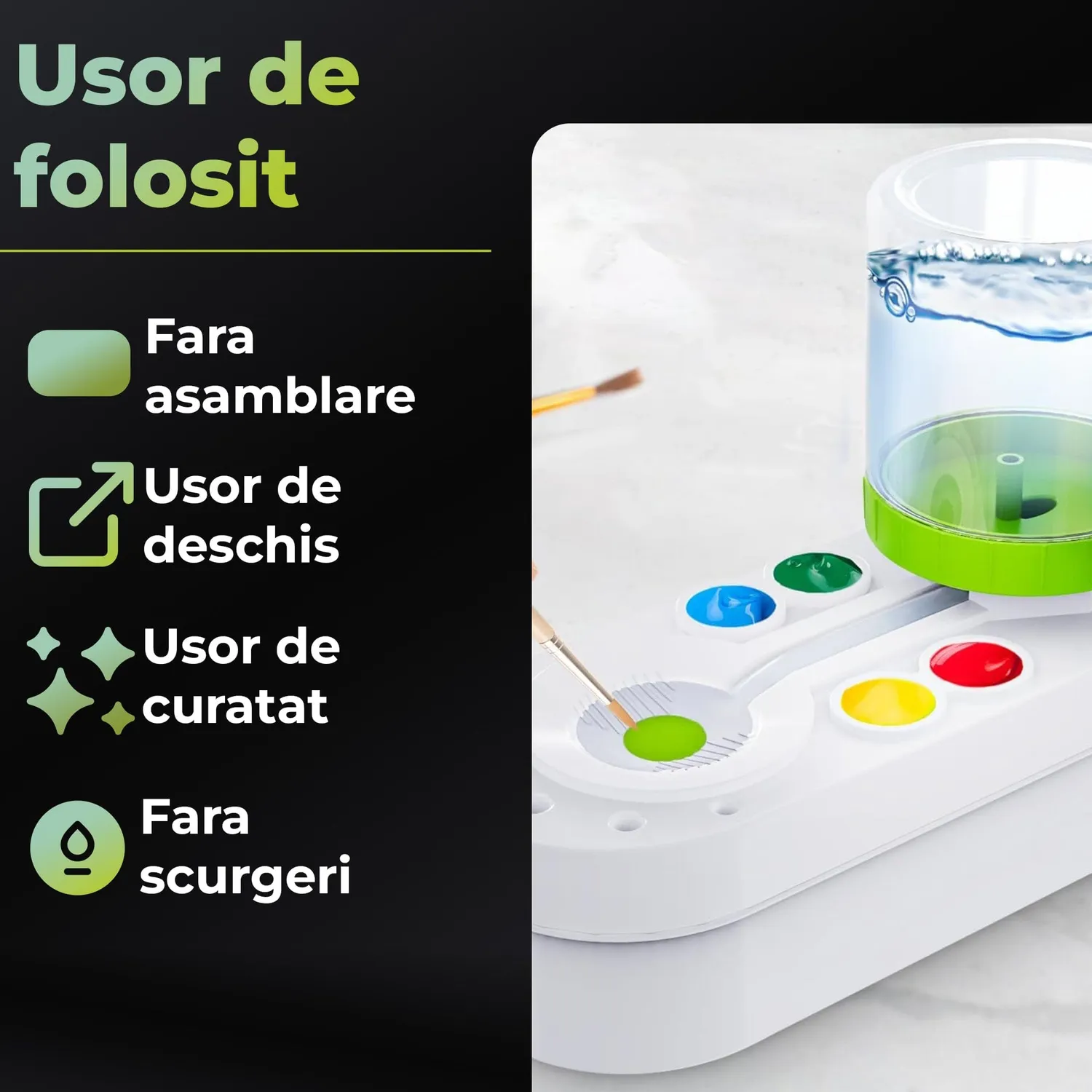 Timebox Dispozitiv Curatare Pensule Automat 3-in-1 Alb