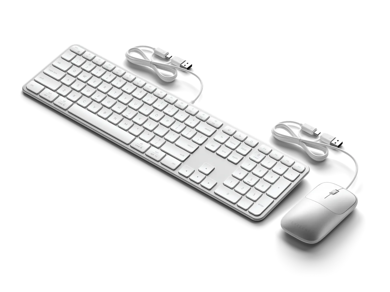 Satechi Slim CLX3 combo tastatură + mouse USB-C argintiu silențios
