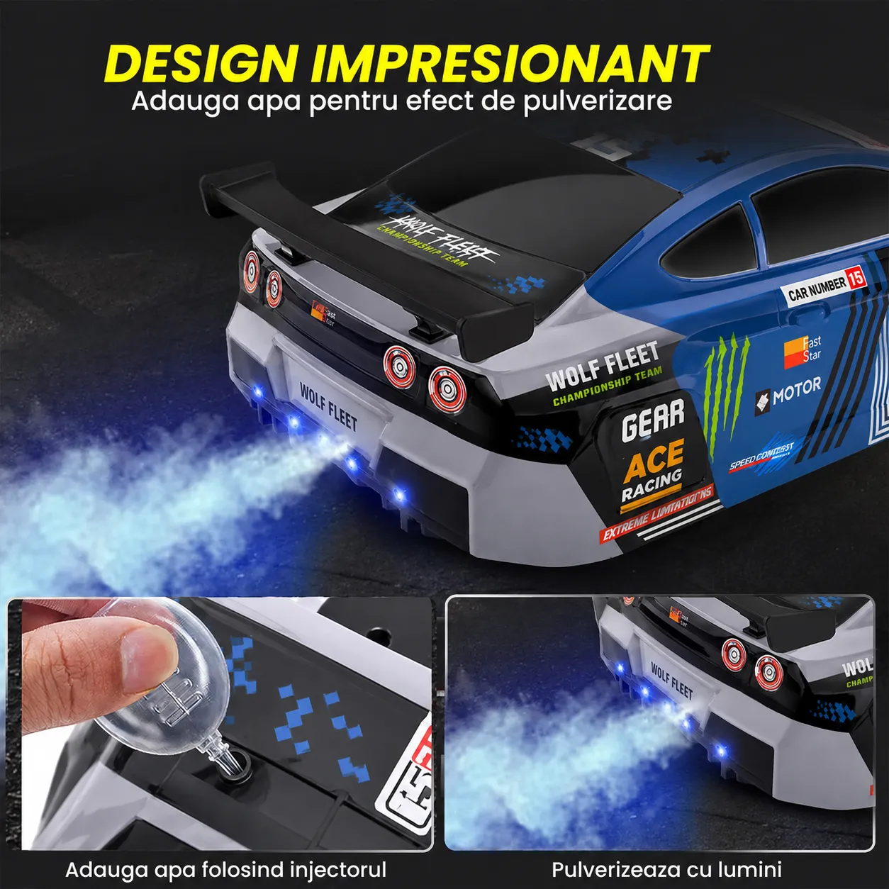 Timebox Drift Car masina telecomanda 1:16 20km/h albastru