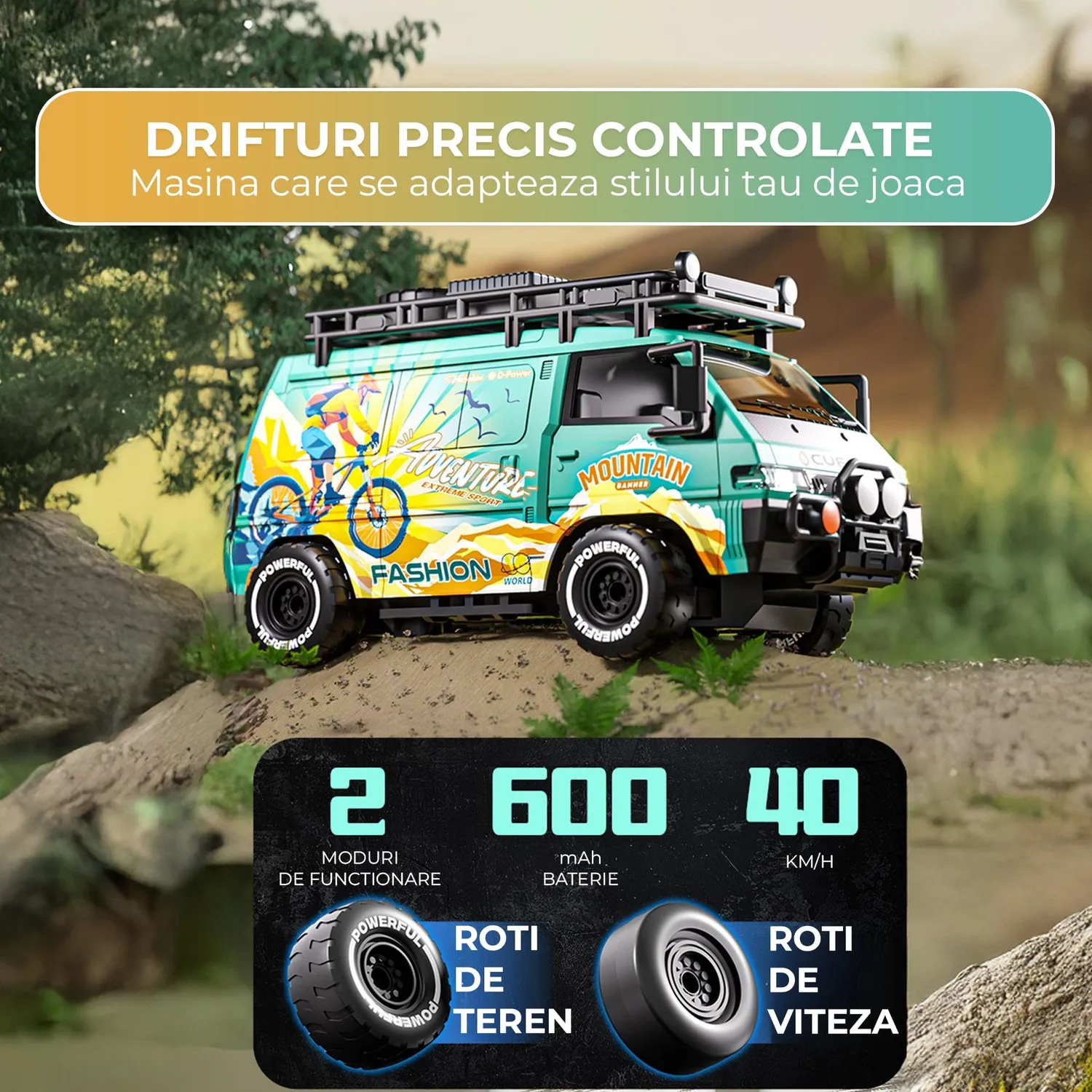 Timebox Van Off-Road masina RC 4WD verde