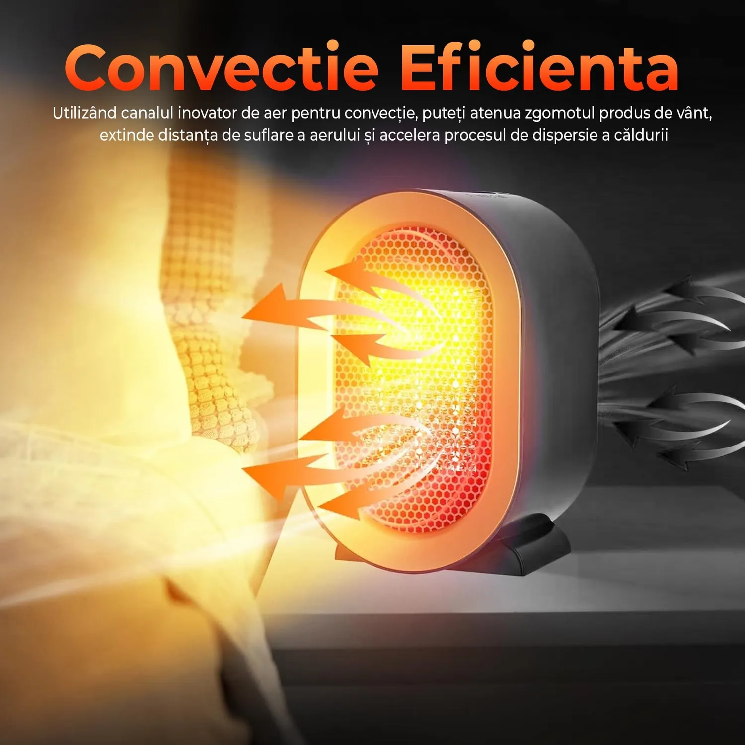 Aeroterma Timebox ceramica 1200W neagra