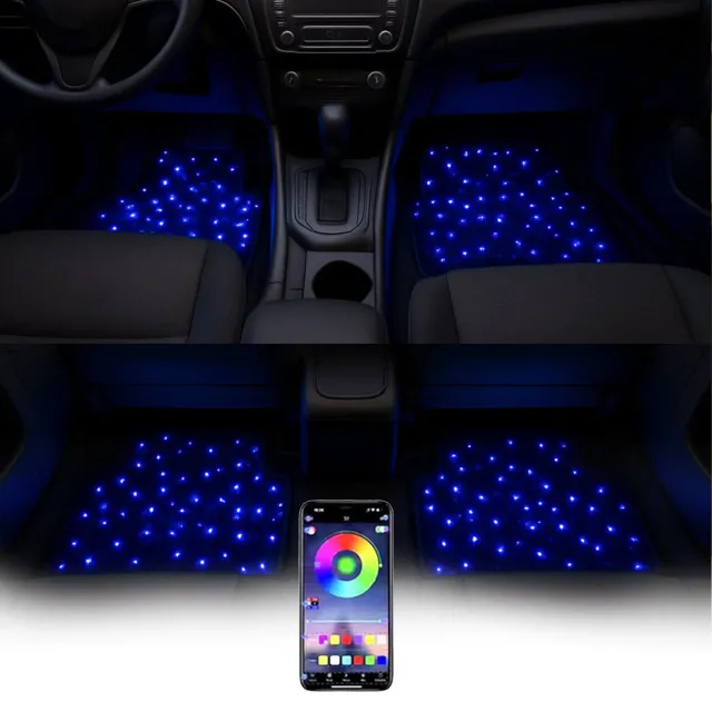Timebox covorase auto LED RGB negre waterproof lavabile