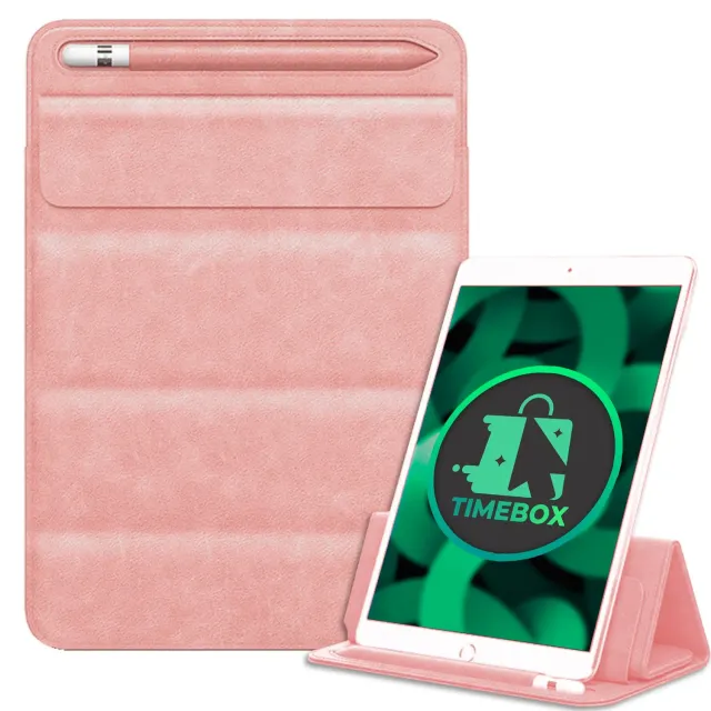 Timebox iPad Pro 12.9 Husa Piele Ecologica Roz cu Suport Pix