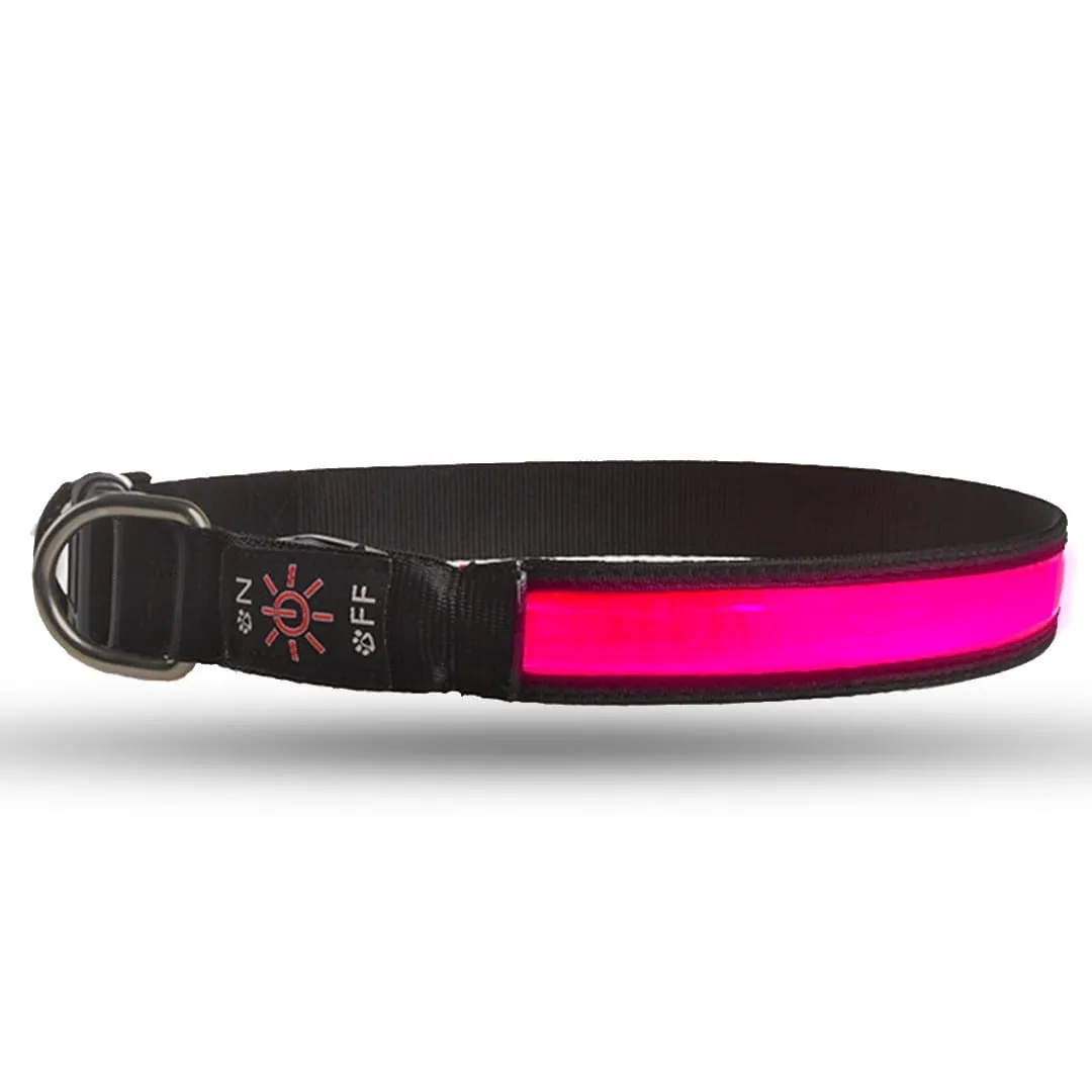 Timebox zgarda LED caini roz S reflectorizanta
