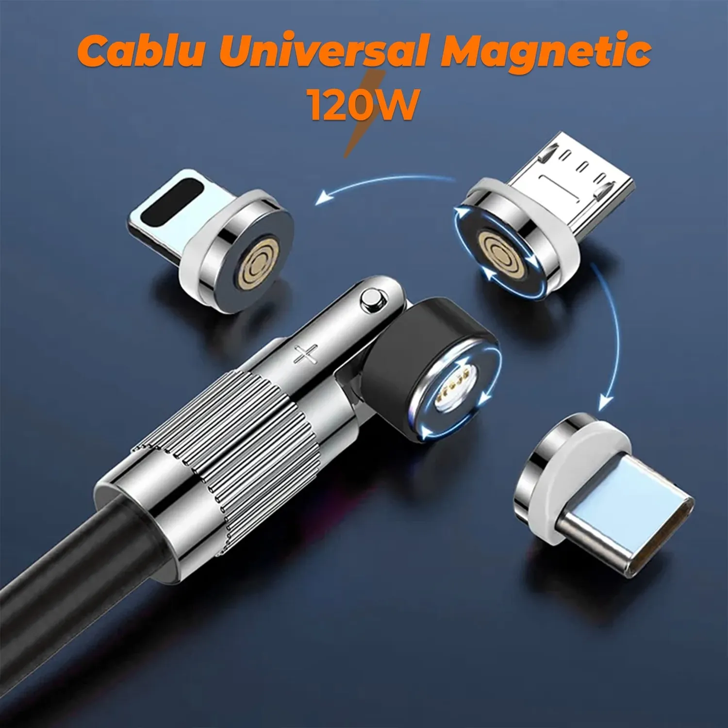Timebox cablu date incarcare 3 in 1 120W 1,8m negru