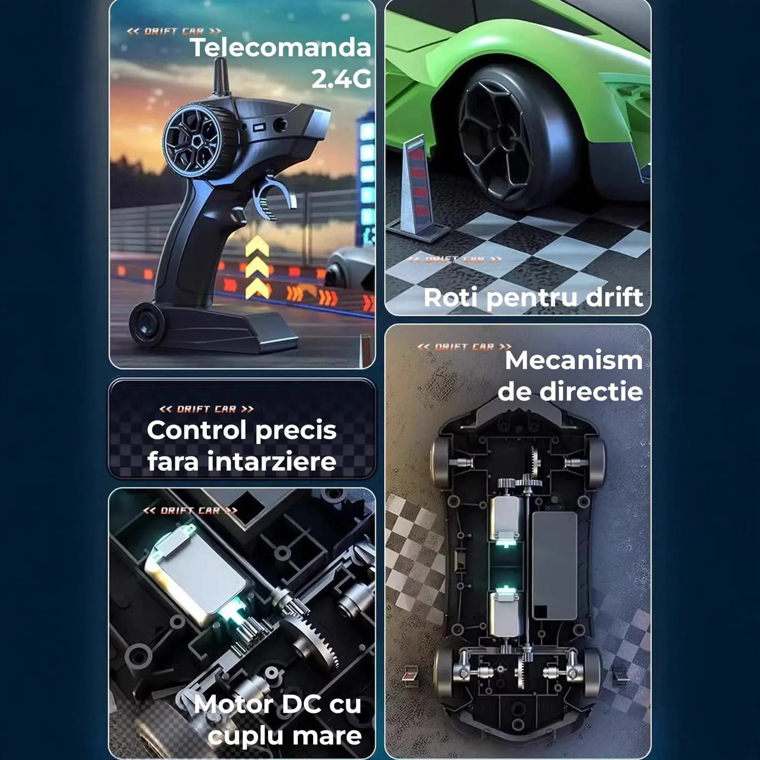 Timebox Lamborghini 4WD masinuta RC verde drift