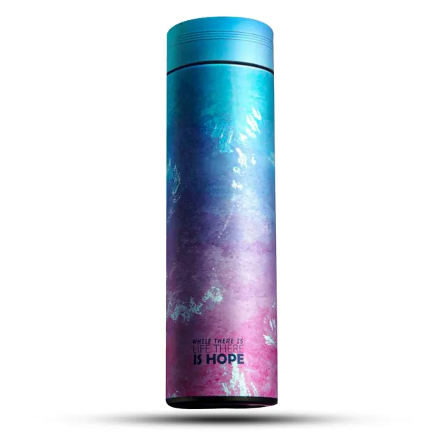 Timebox cana termos inox 450ml albastru-roz