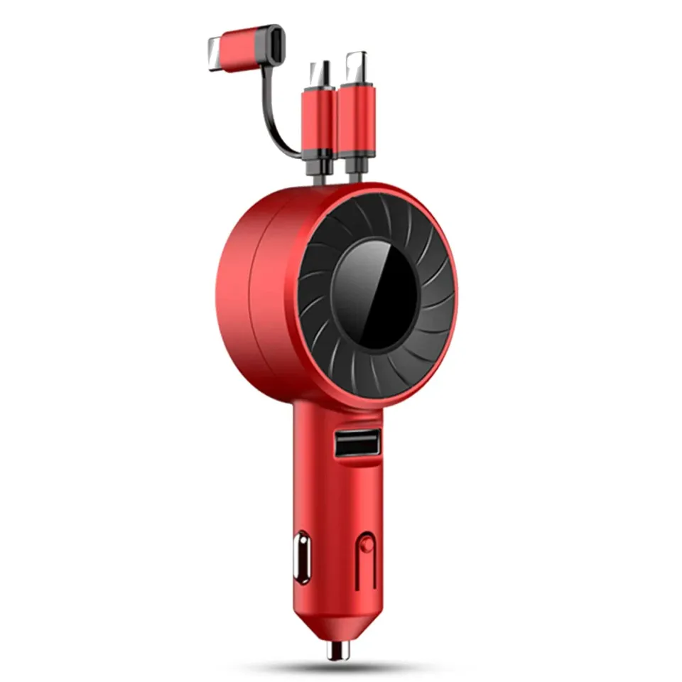 Timebox incarcator auto 3 in 1 rosu Super Fast Charge