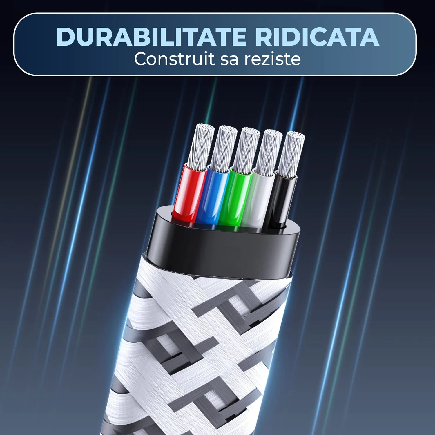Timebox 4 in 1 cablu incarcare rapida 100W 1.2m alb