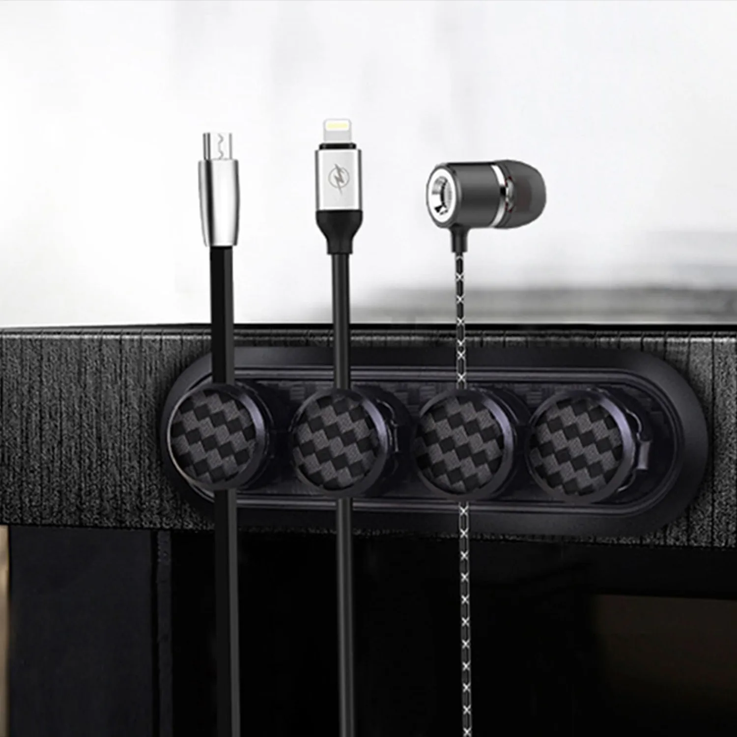 Timebox Organizator Cabluri 4 Locuri Negru