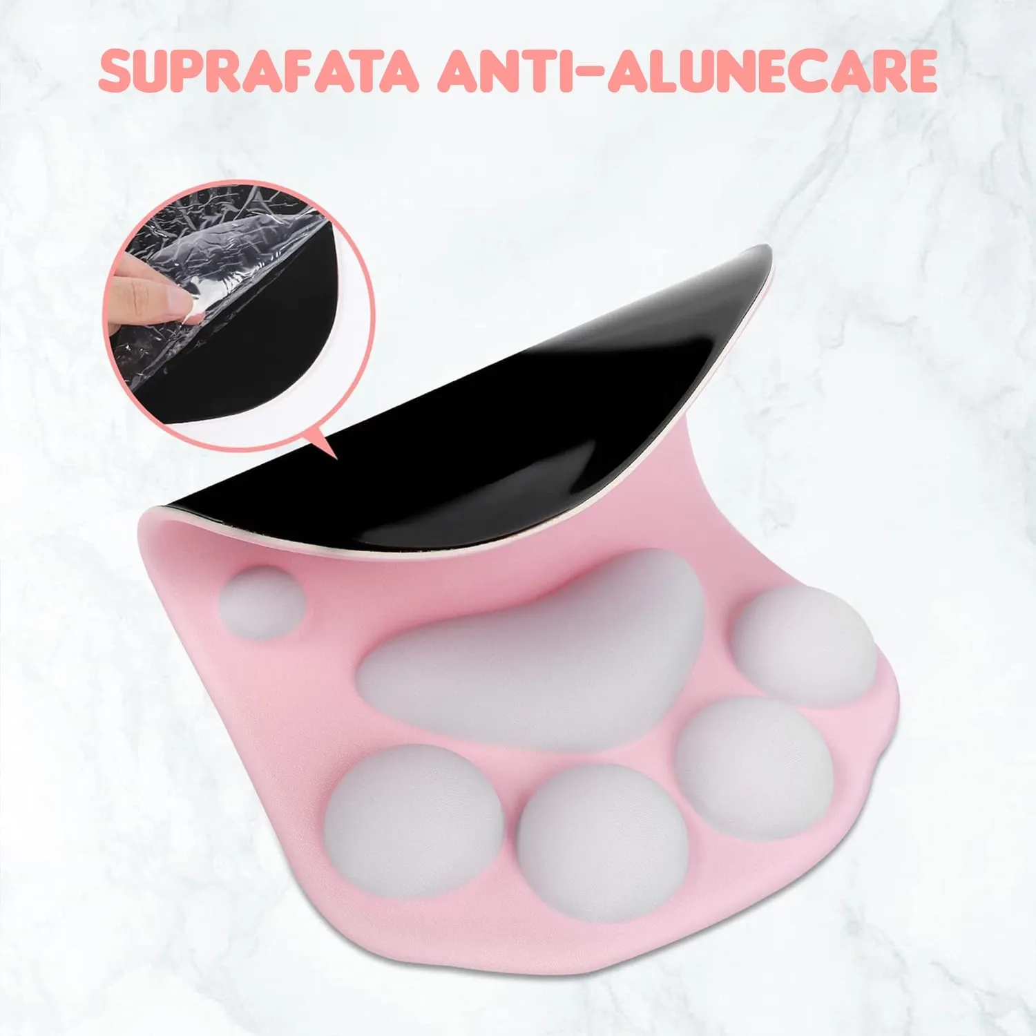 Timebox mousepad ergonomic roz suport incheietura