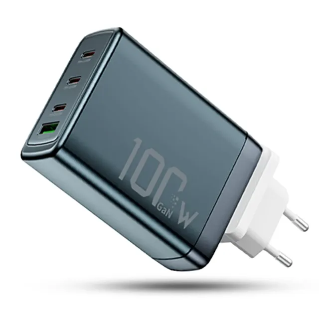 Timebox Încărcător Rețea 100W 4 Porturi Albastru