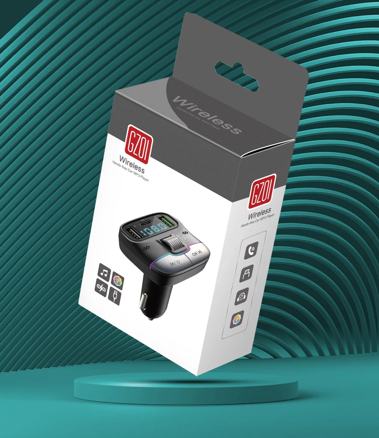 Timebox Modulator FM GZ01 bluetooth 5.0 hands-free QC3.0